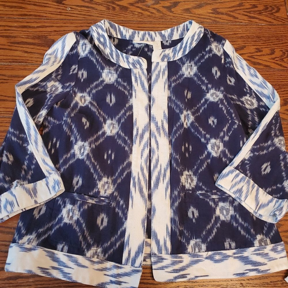 Chico's blue&white jacket cotton jacket  size 1